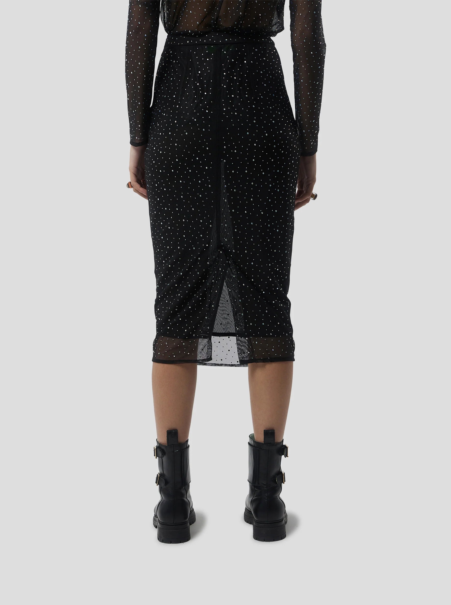 Falda Fox In Fragmented Black Soft Mesh