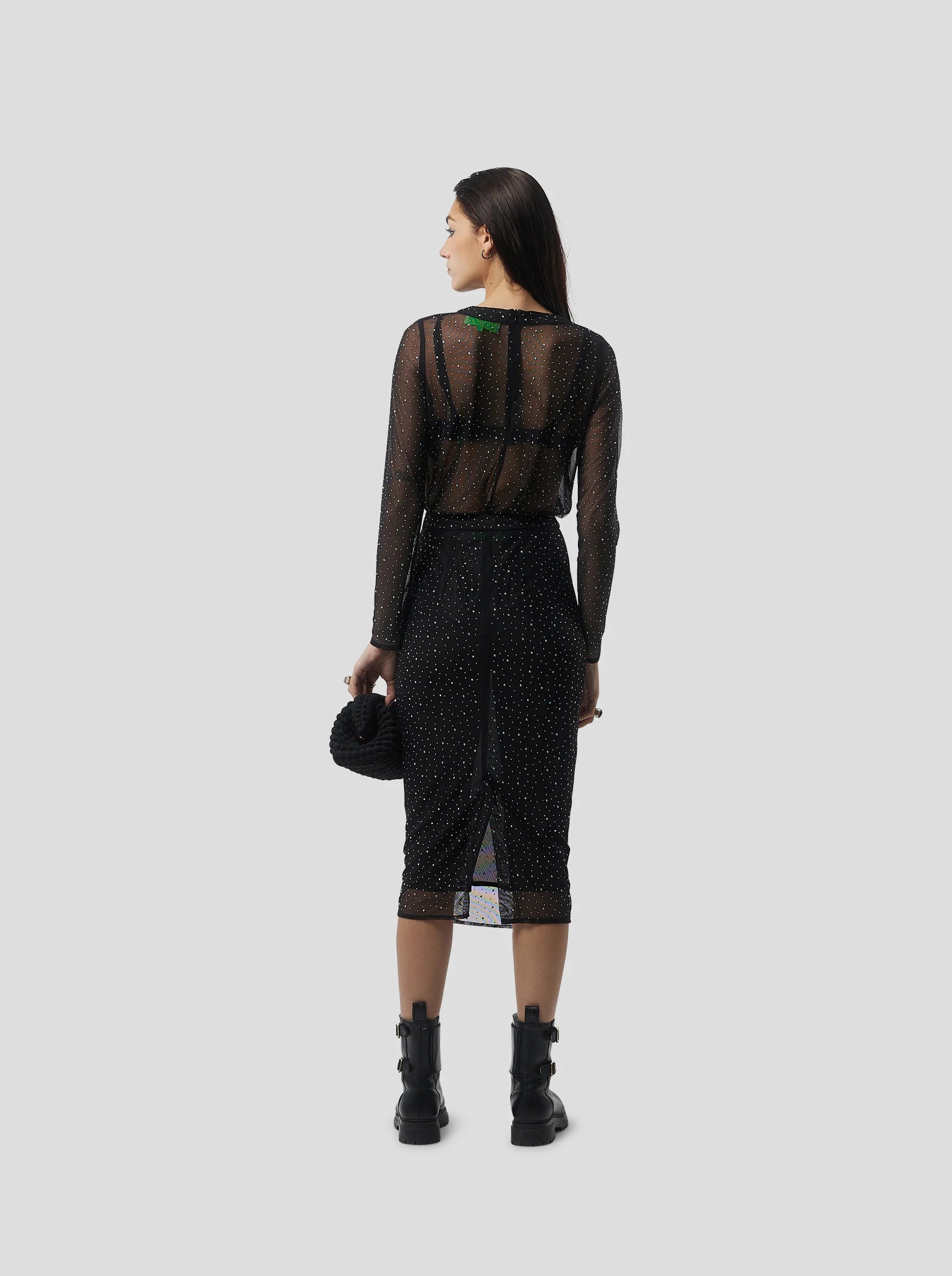 Falda Fox In Fragmented Black Soft Mesh