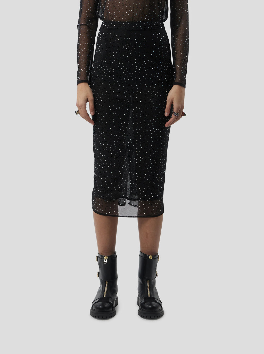 Falda Fox In Fragmented Black Soft Mesh