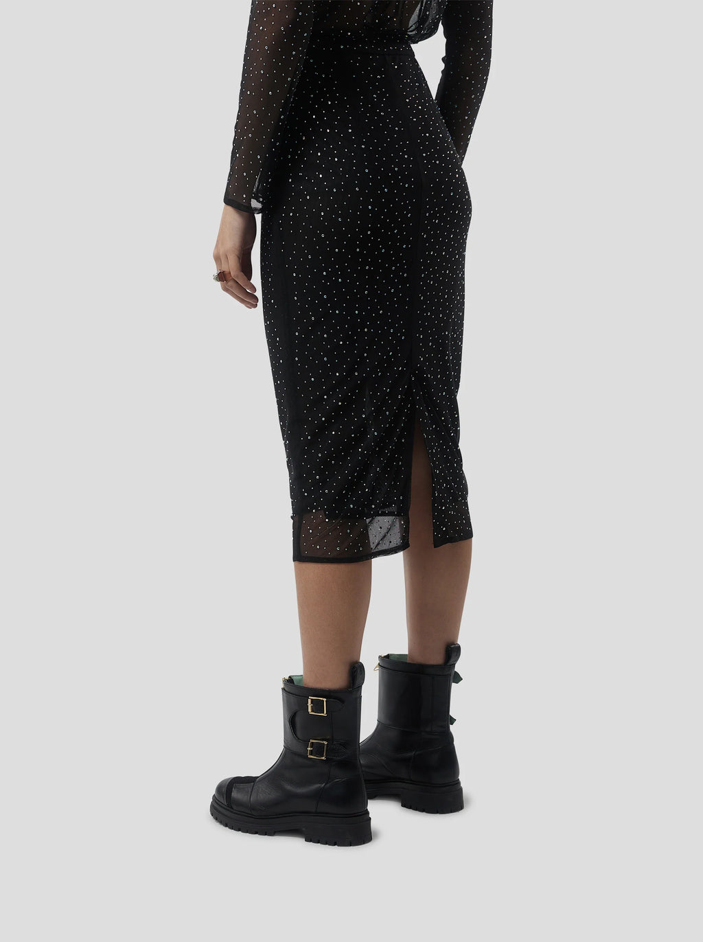 Falda Fox In Fragmented Black Soft Mesh