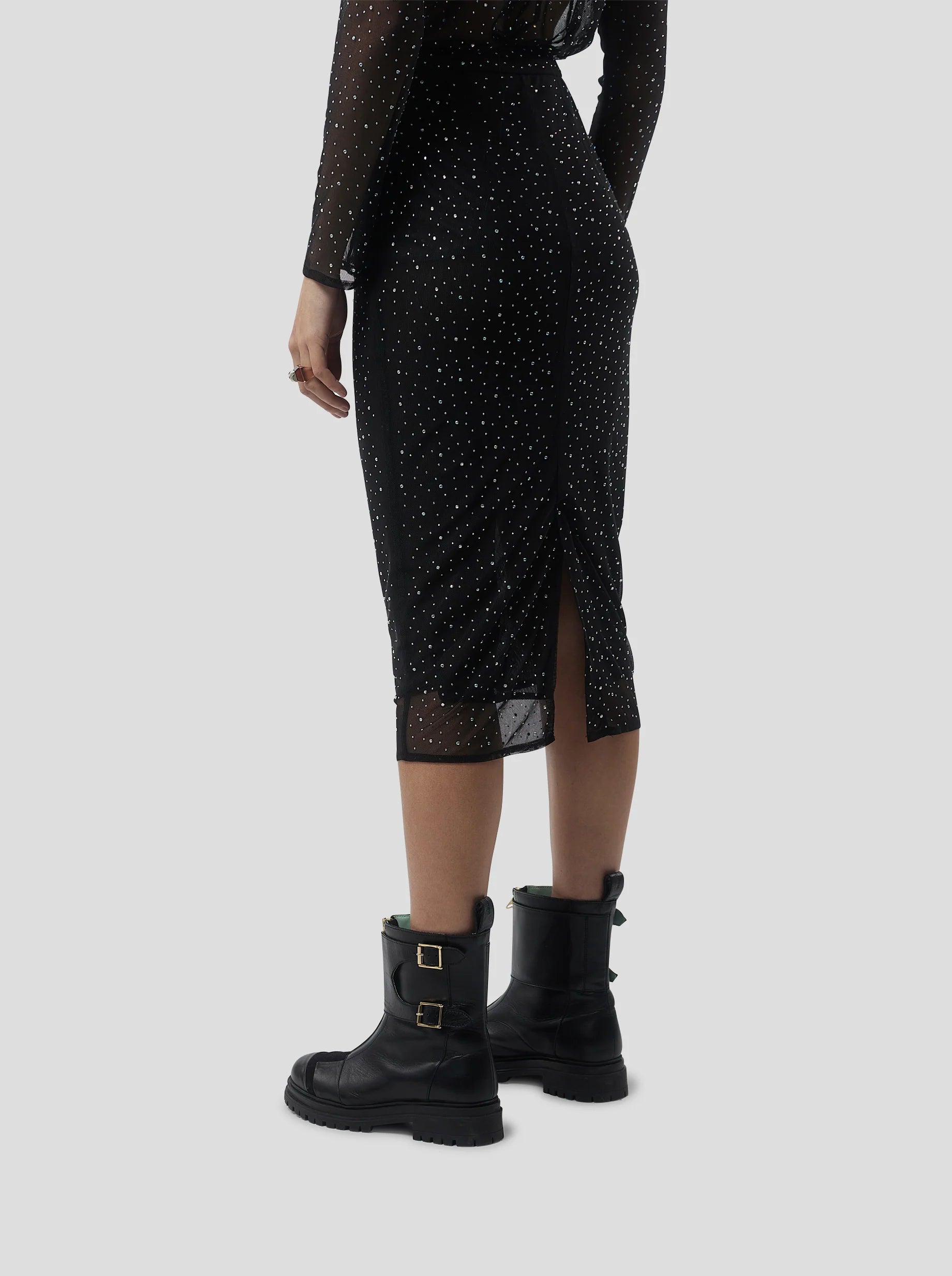 Falda Fox In Fragmented Black Soft Mesh