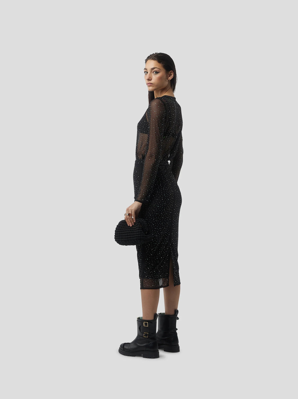 Falda Fox In Fragmented Black Soft Mesh