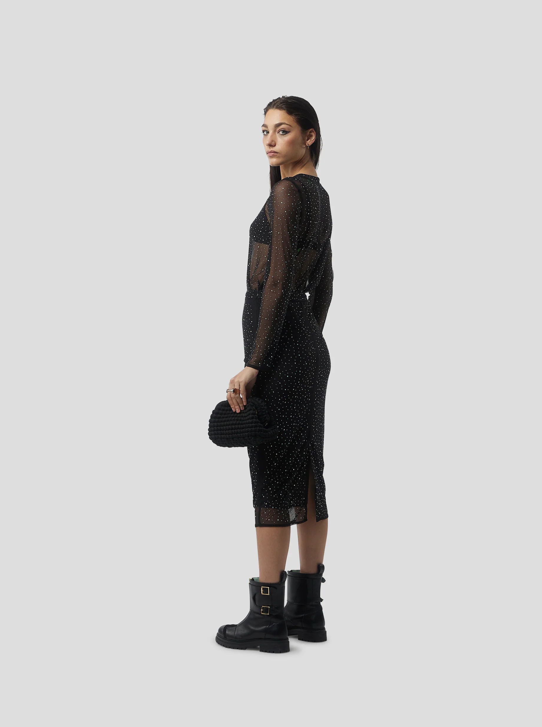 Falda Fox In Fragmented Black Soft Mesh