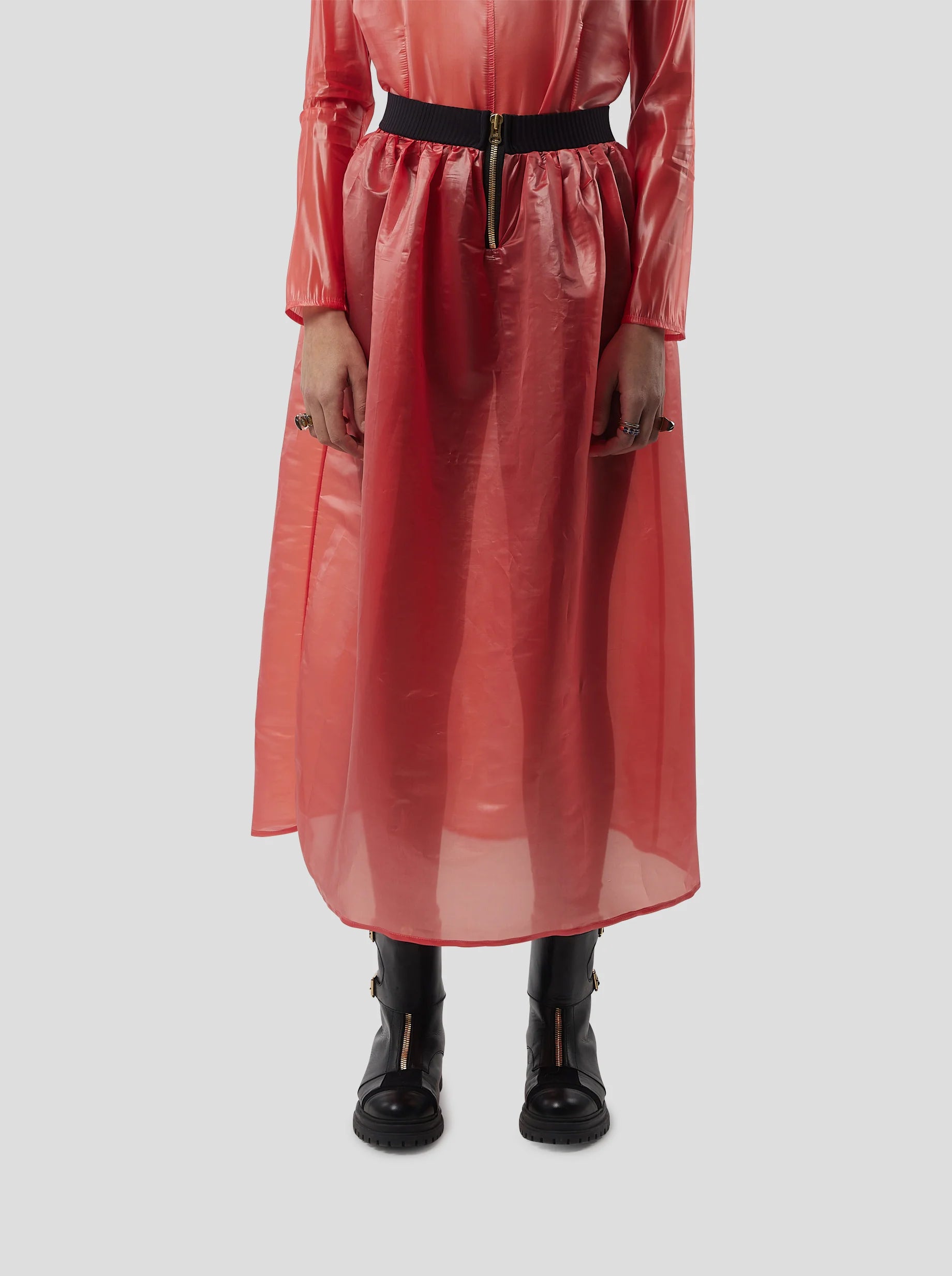 Cleo Skirt in Coral NeoShell Technical Voile