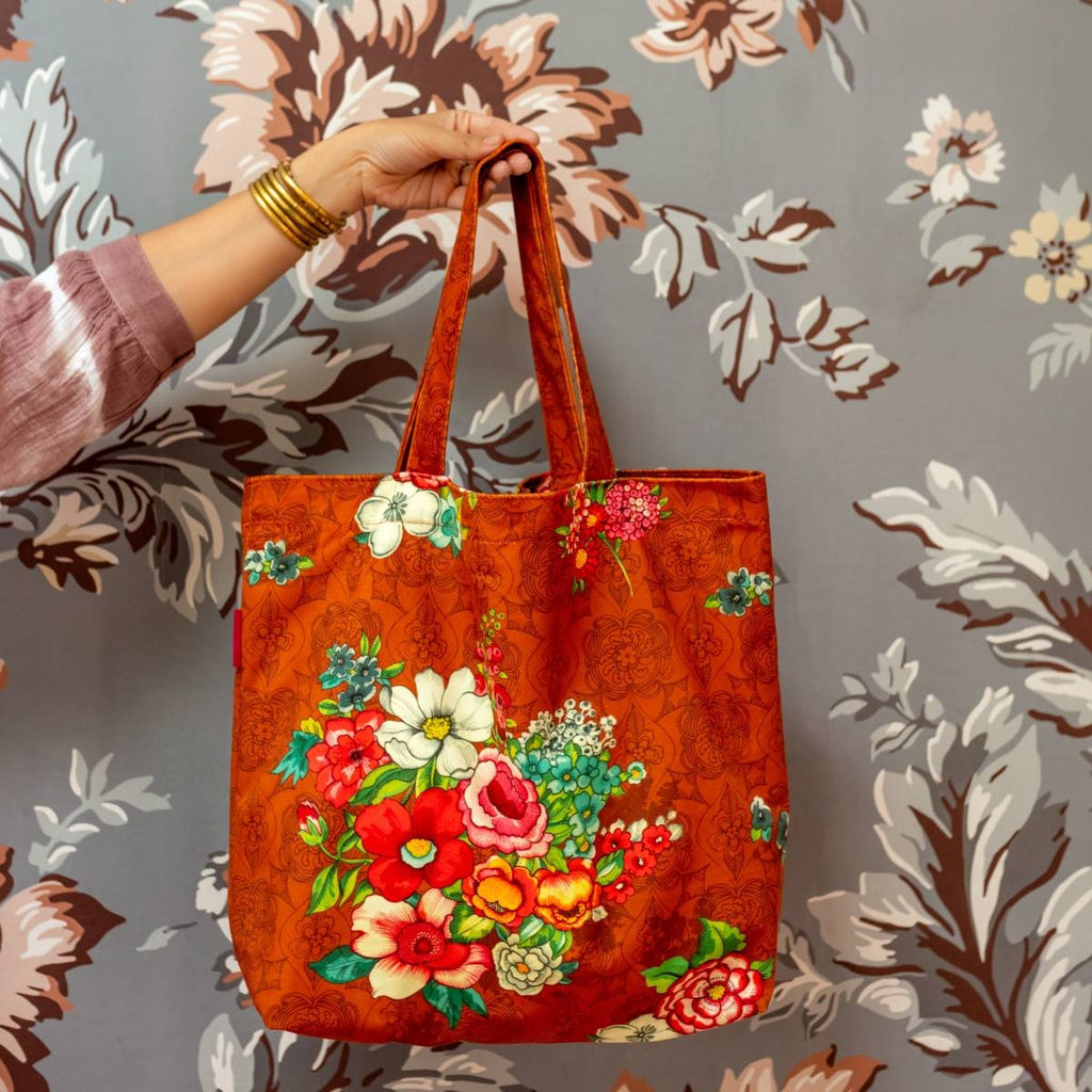Tote Bag Velours Hanami Cannelle
