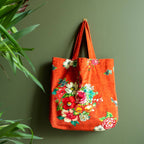Tote Bag Velours Hanami Orange