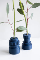 Totem Duo Vase Set - Dark Blue
