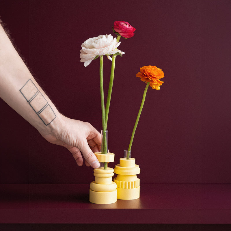 Duo Vase Of Totem Vases - Mimosa
