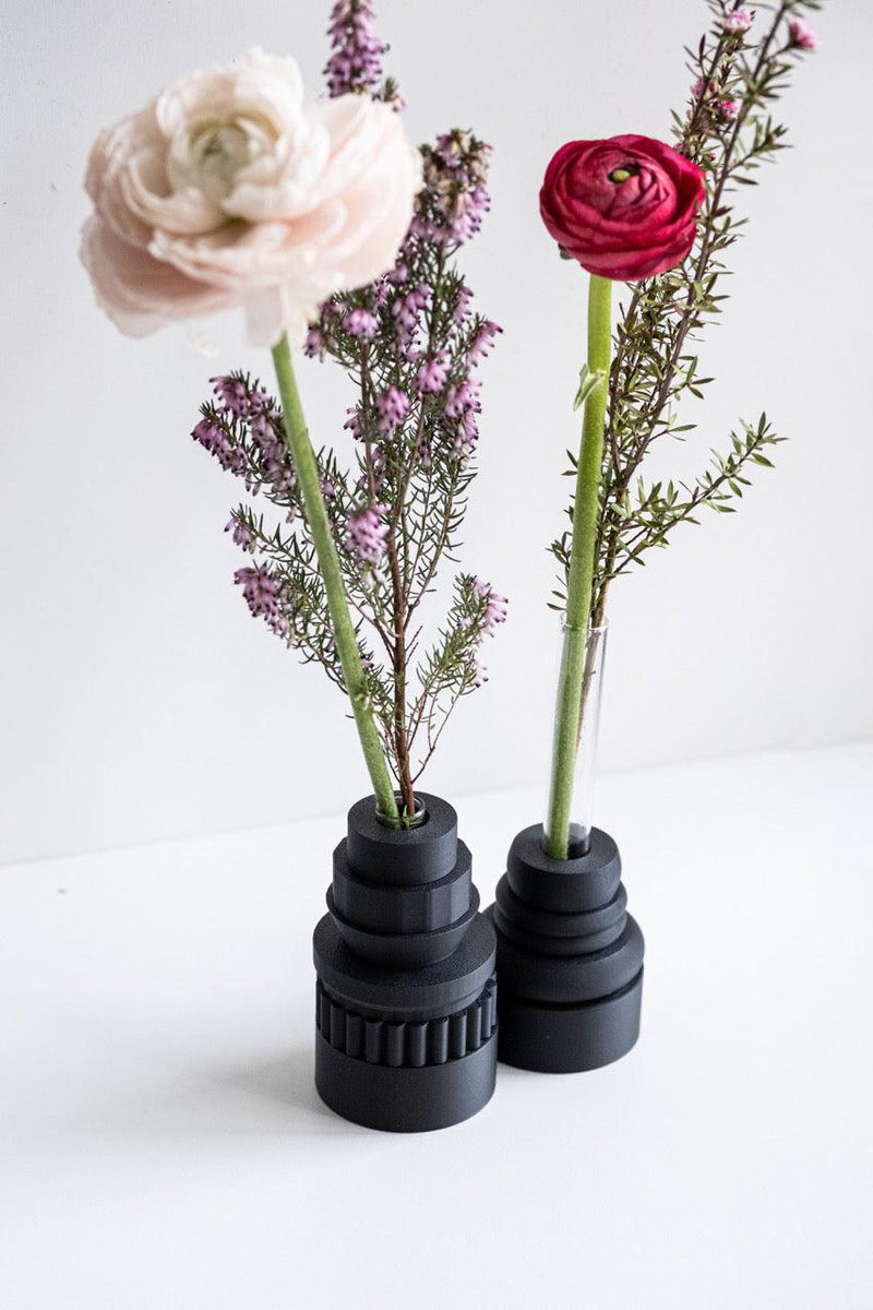 Totem Duo Vase Set - Black