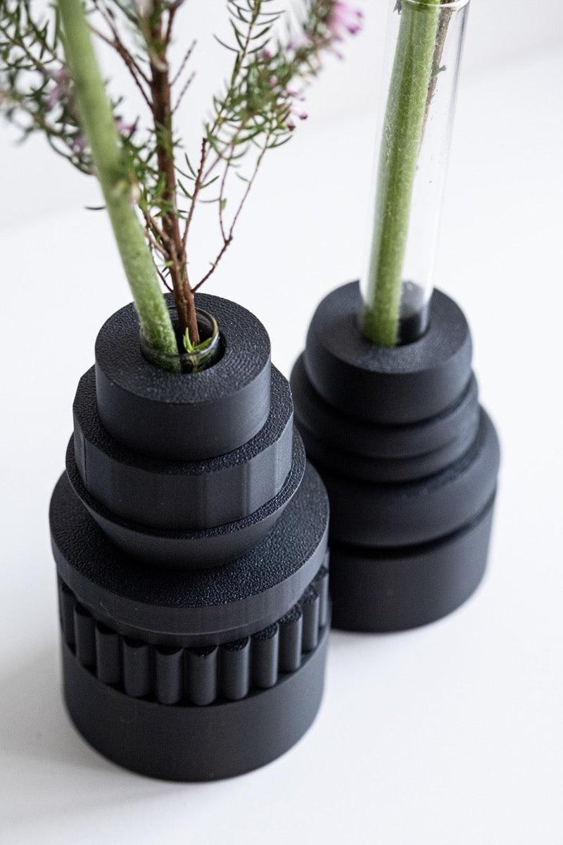 Totem Duo Vase Set - Black