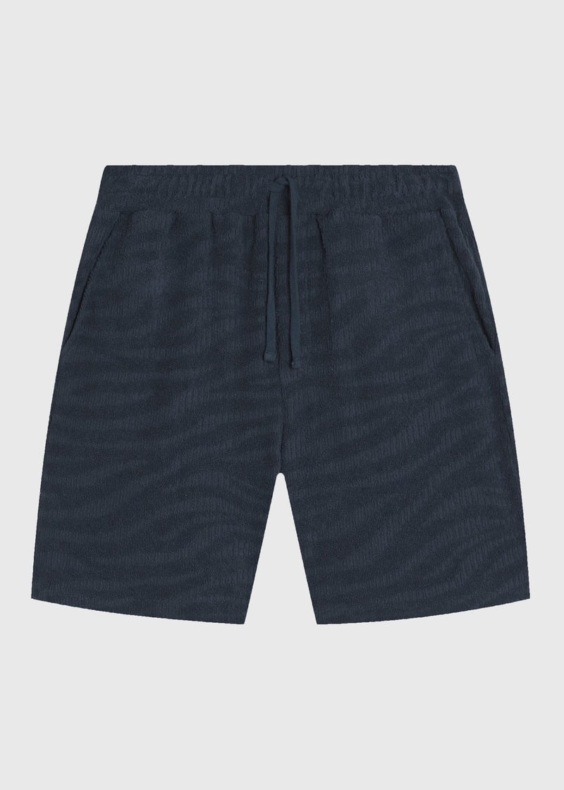 Terry Jacquard Shorts - Navy Blue