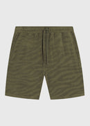 Terry Jacquard Shorts - Olive Green