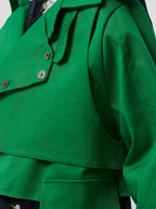 Trench Crop Trevor In Technical Kelly Green Fabric