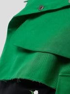 Trench Crop Trevor In Technical Kelly Green Fabric