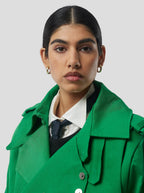 Trench Crop Trevor In Technical Kelly Green Fabric