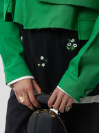 Trench Crop Trevor In Technical Kelly Green Fabric