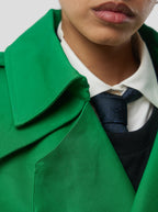 Trench Crop Trevor In Technical Kelly Green Fabric
