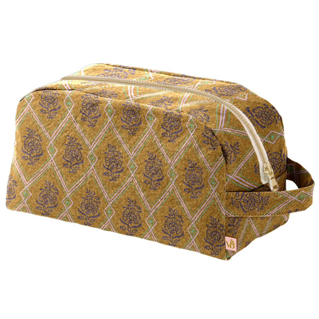 Trousse De Toilette Velours Hindi Doré