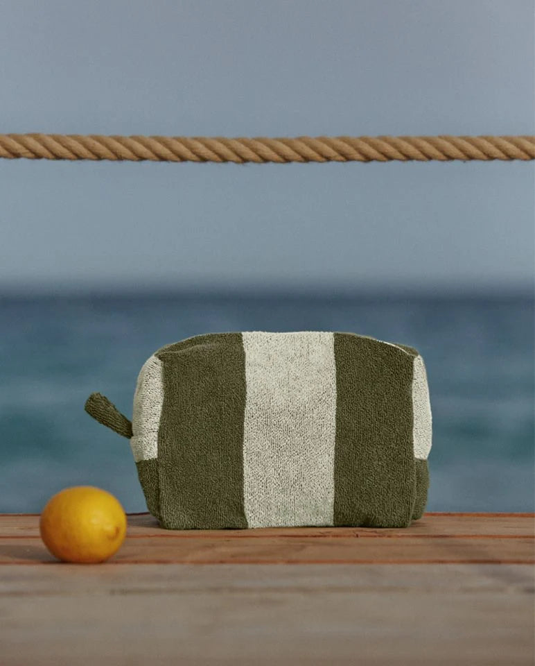 Neceser Rayas Riviera - Verde Oliva / Crema