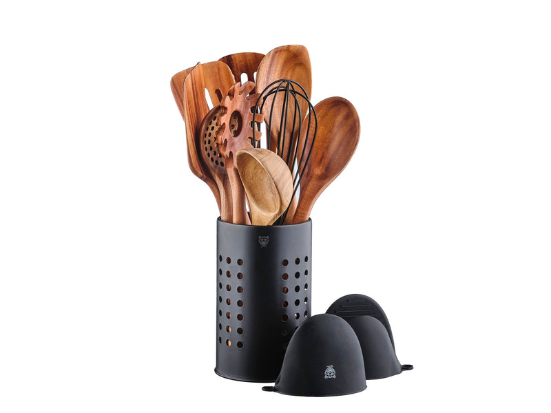 Set D'Ustensiles De Cuisine En Bois D'Acacia Skov - 12 Pièces
