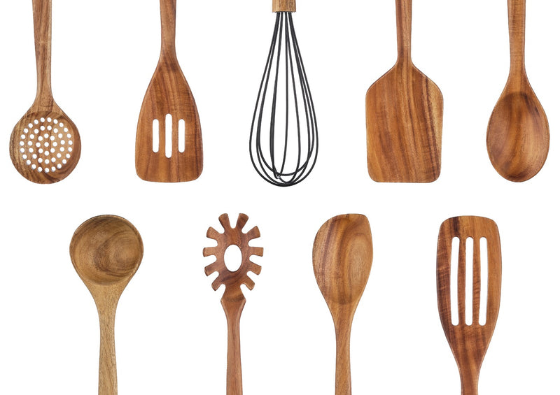 Set D'Ustensiles De Cuisine En Bois D'Acacia Skov - 12 Pièces