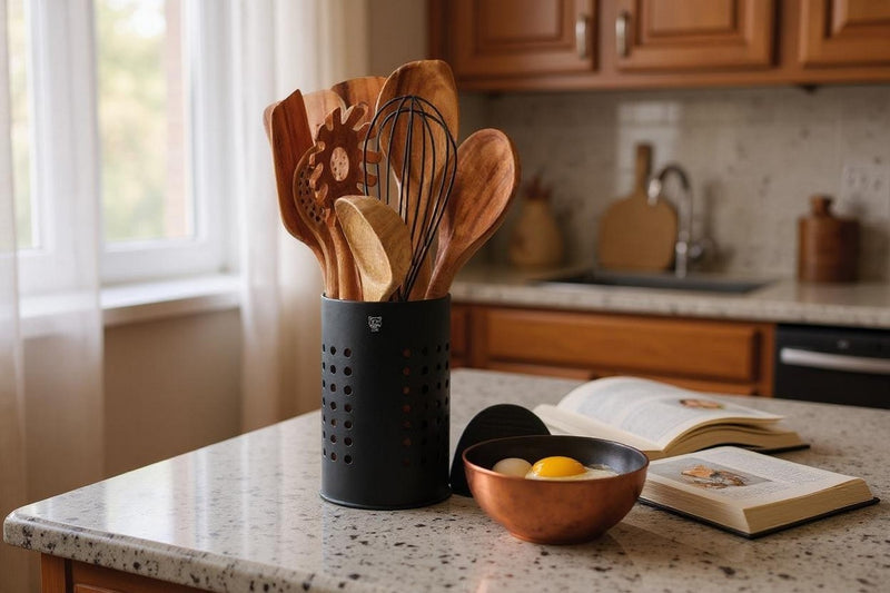 Set D'Ustensiles De Cuisine En Bois D'Acacia Skov - 12 Pièces