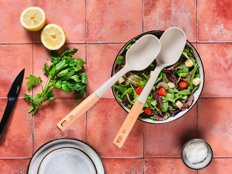 Couverts À Salade En Bois Et Silicone Gunnar