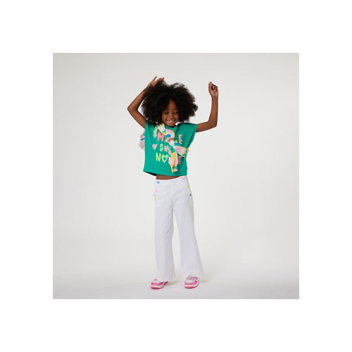 Tee-Shirt Manches Courtes - Vert Agathe - Enfant Fille