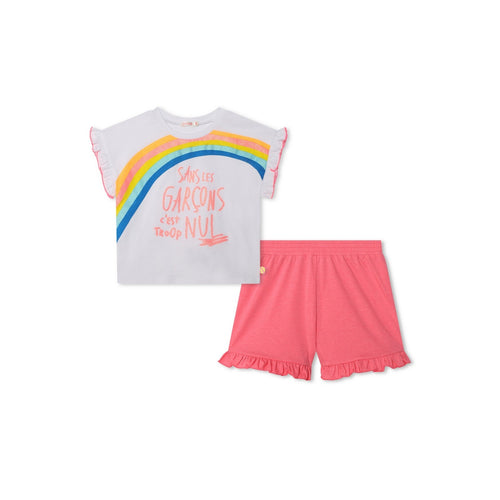 Ensemble T-Shirt+Short - Blanc - Enfant Fille