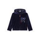 Cardigan Velours - Blue Indigo - Enfant Fille