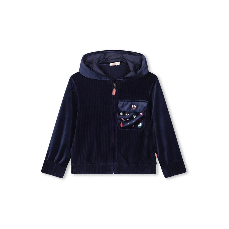 Cardigan Velours - Blue Indigo - Enfant Fille