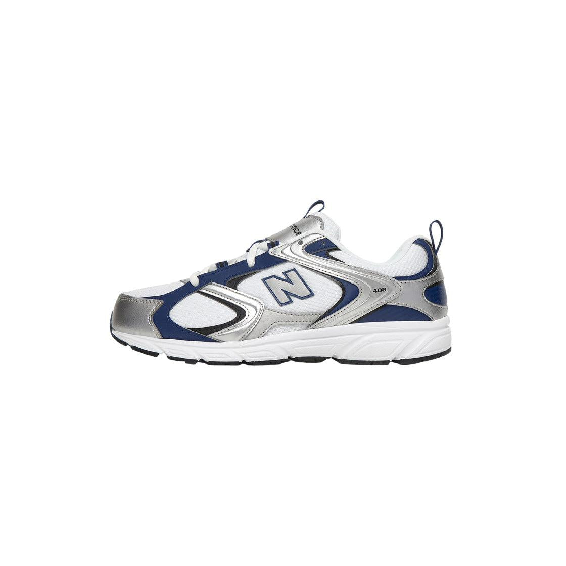 New Balance U408 Hombres Zapatillas - Blanco, Plata, Azul Marino