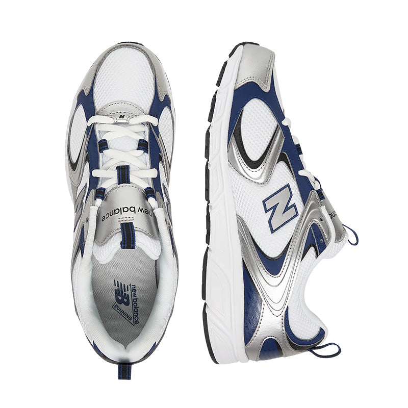 New Balance U408 Hombres Zapatillas - Blanco, Plata, Azul Marino