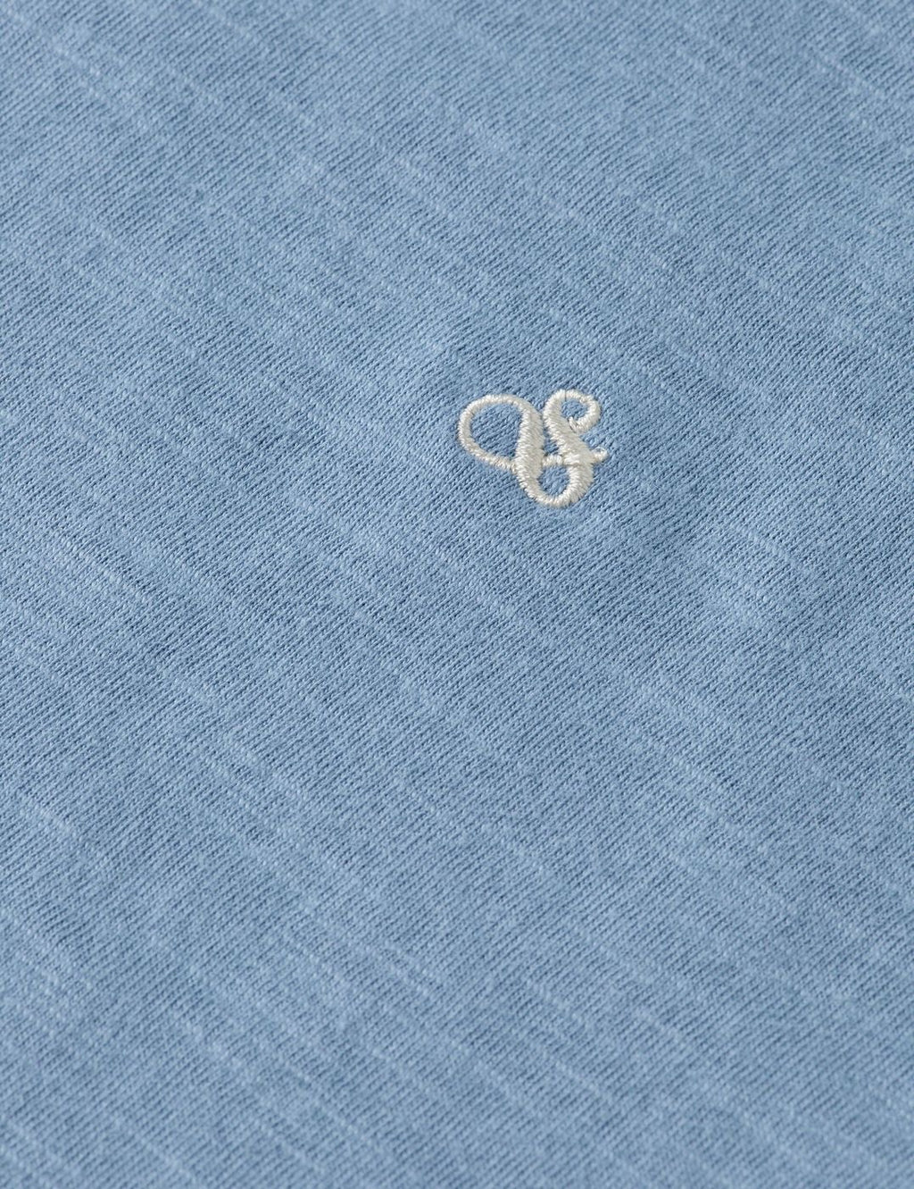 V-ringad slub-t-shirt - Jean Délavé