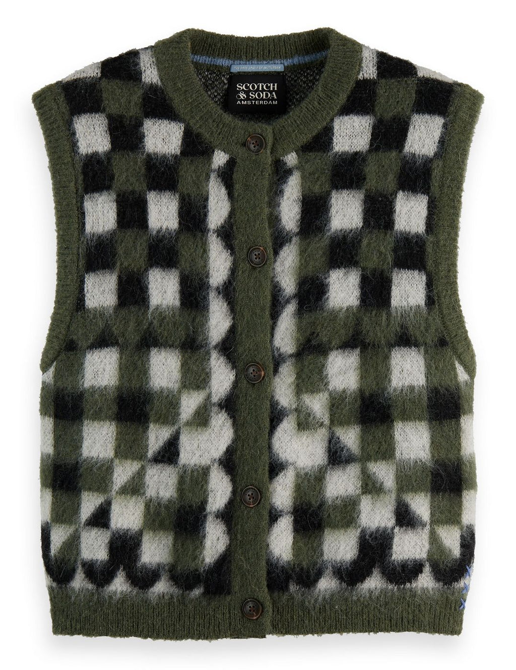 Fluffy Jacquard Spencer - Thyme