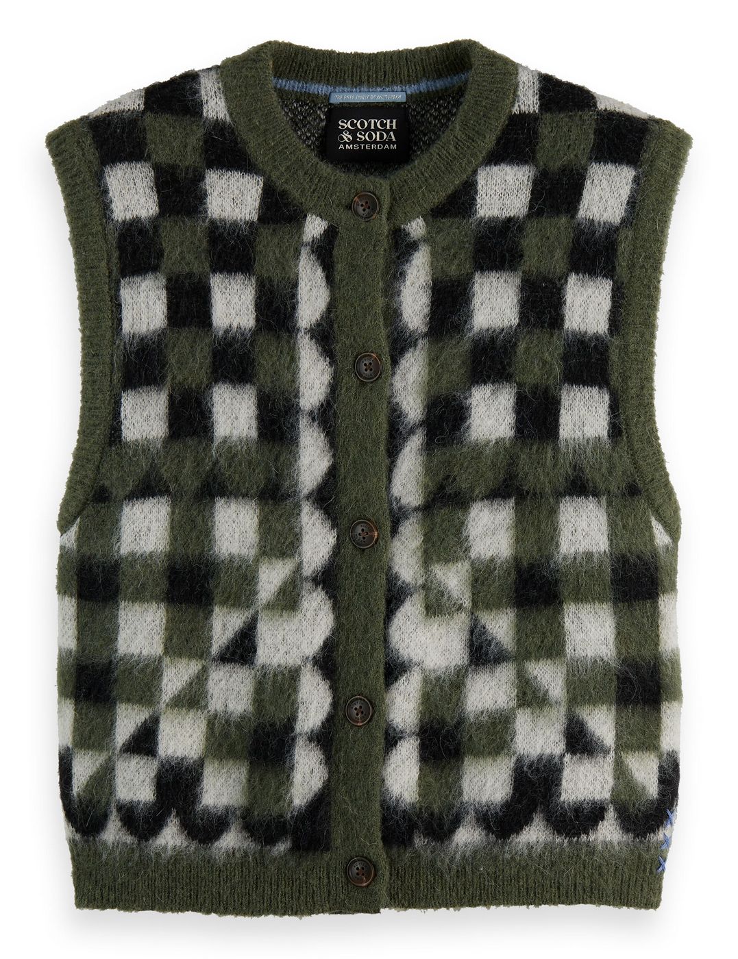 Fluffy Jacquard Spencer - Thyme
