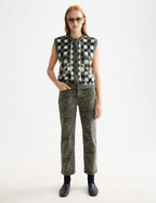 Fluffy Jacquard Spencer - Thyme