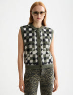 Fluffy Jacquard Spencer - Thyme