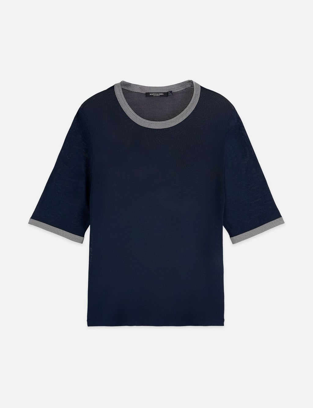 Pull Stripe Trim Short Sleeve - Carbon