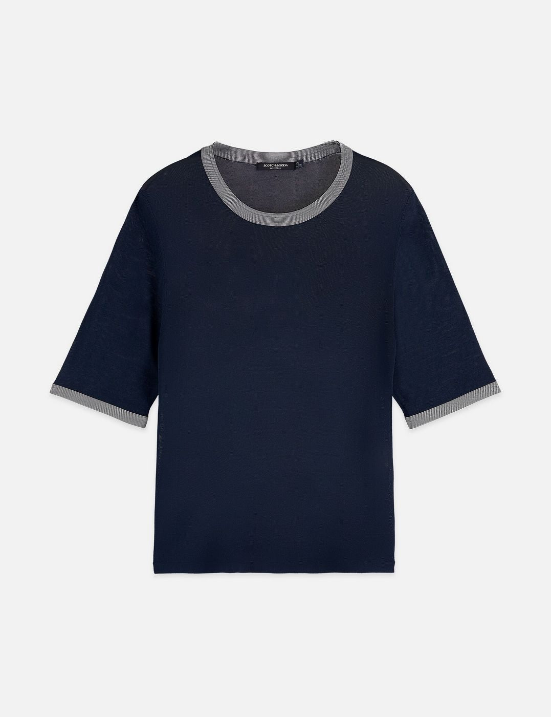 Pull Stripe Trim Short Sleeve - Carbon