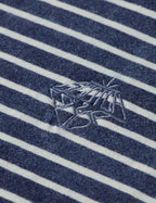 T-shirt Indigo Washed Loose Fit - Sand Stripe