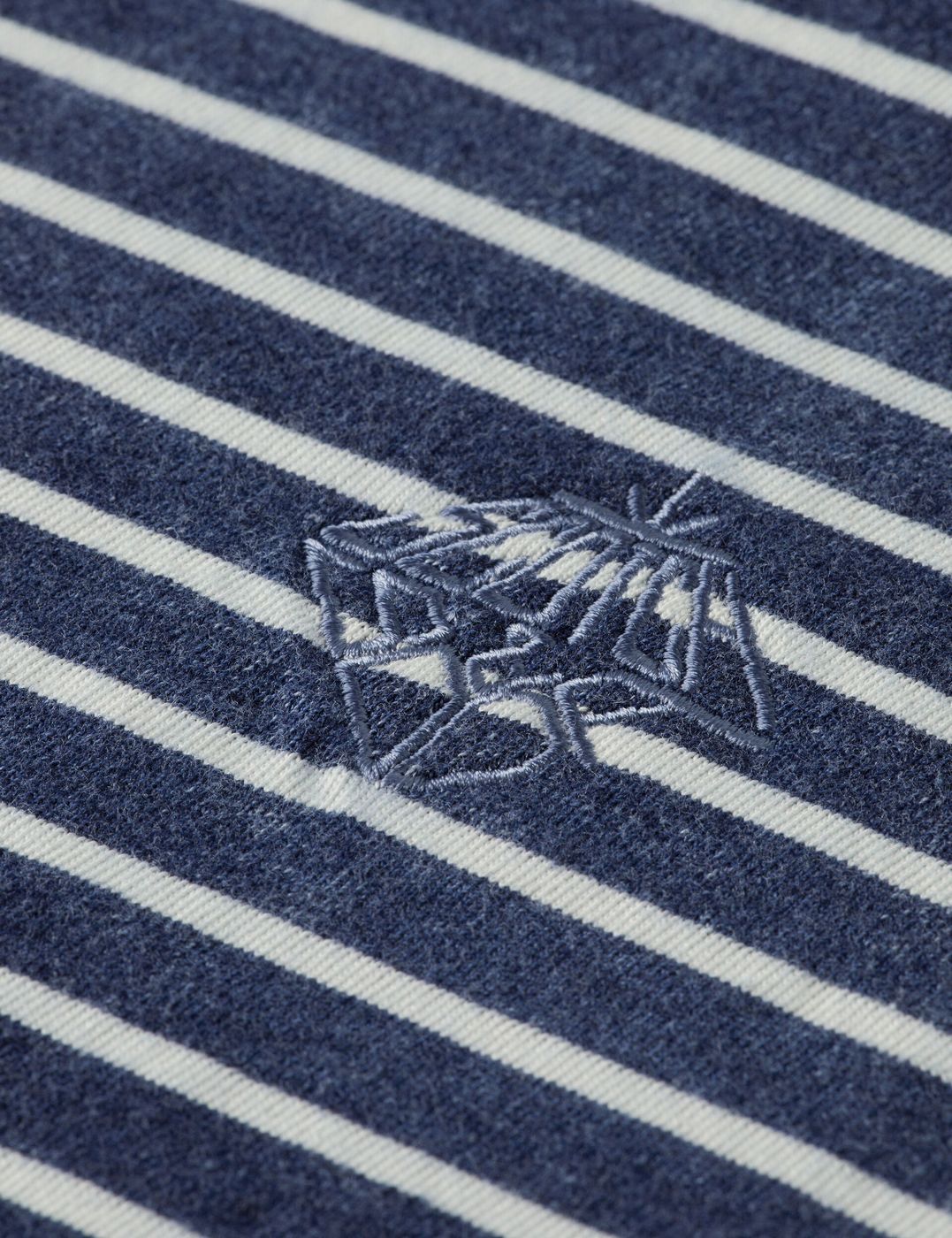 T-shirt Indigo Washed Loose Fit - Sand Stripe