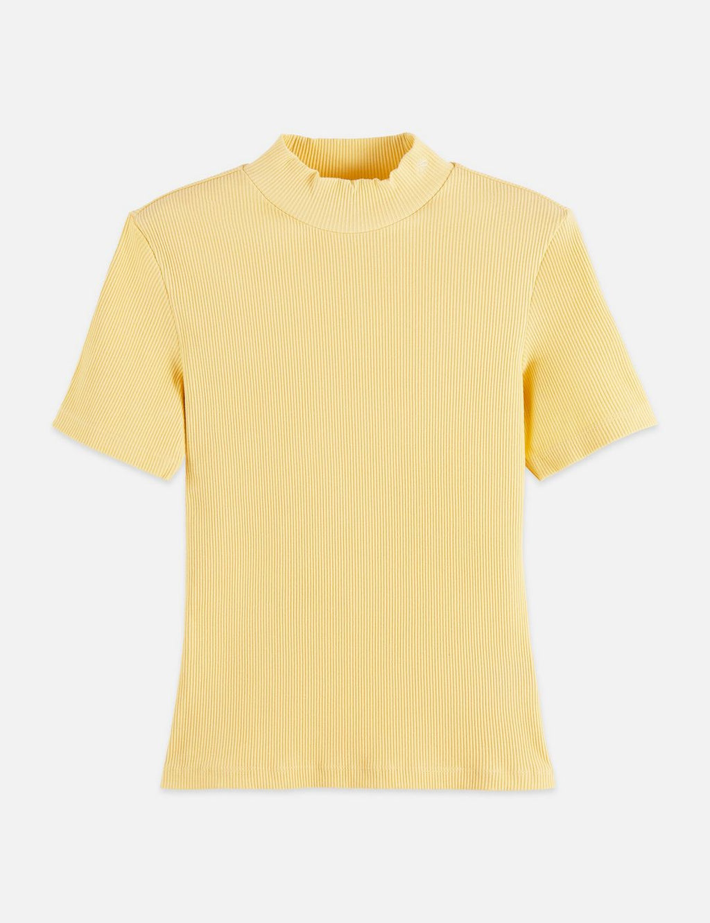 Mock Neck Rib T-Shirt - Parsnip