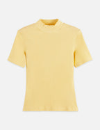Mock Neck Rib T-Shirt - Parsnip