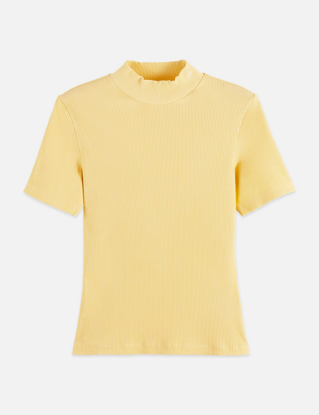 Mock Neck Rib T-Shirt - Parsnip