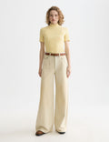 Mock Neck Rib T-Shirt - Parsnip