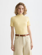 Mock Neck Rib T-Shirt - Parsnip