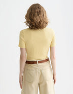 Mock Neck Rib T-Shirt - Parsnip