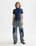 T-shirt Mock Neck Rib - Oceana