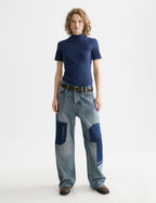 T-shirt Mock Neck Rib - Oceana